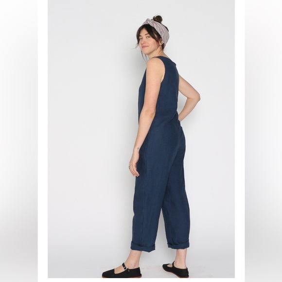 Conscious Clothing linen Surplus Jumpsuit made in US - Picture 2 of 7